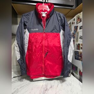 Columbia Red and Gray Windbreaker Jacket Men Size Medium
